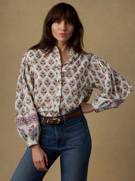 Faherty Womens Suki Blouse Antique Bouquet