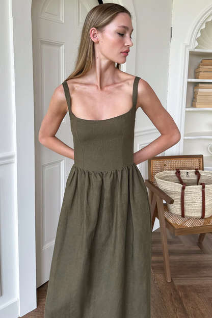 Emerson Fry Jour Maxi Dress Martini Olive