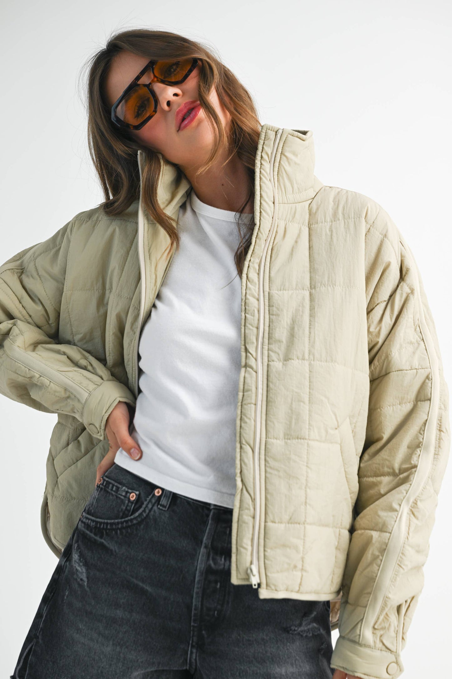 Bebe Puffer Jacket: White