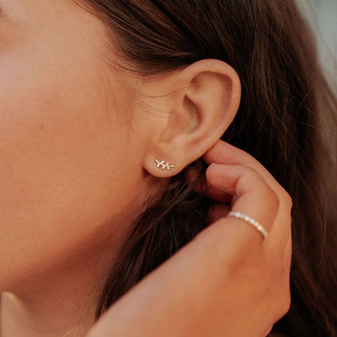 Mauve Jewelry Co. - Laurel Gold Leaf Studs