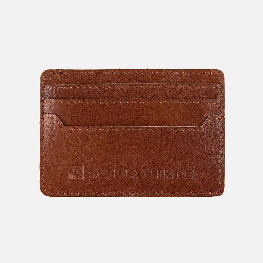 Amsterdam Heritage Leather Belts, Bags, Jackets & Apparel - Kent | Black and Brown Full Grain Leather Card Holder: Tan, One Size