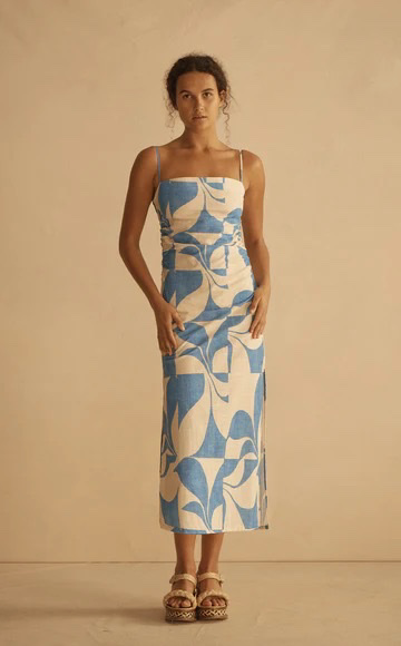 Aur Ocea Ipanema Ruched Slip Dress