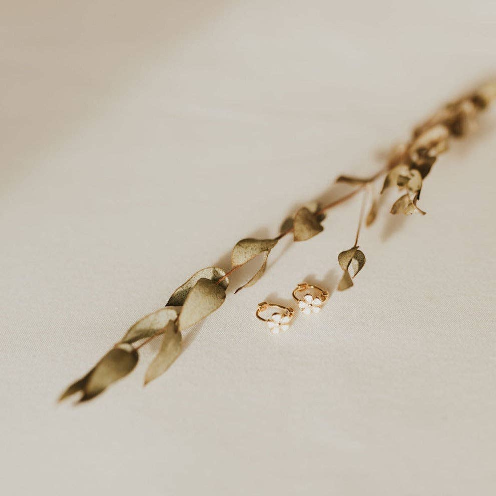 Mauve Jewelry Co. - Flower Mini Hoops: Silver