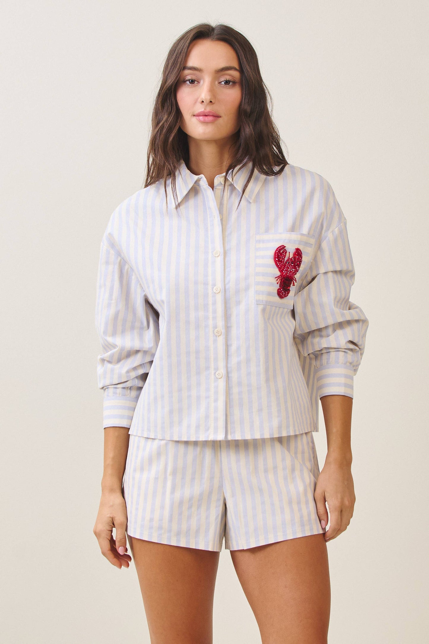 Able -Beaded lobster stripe shirt