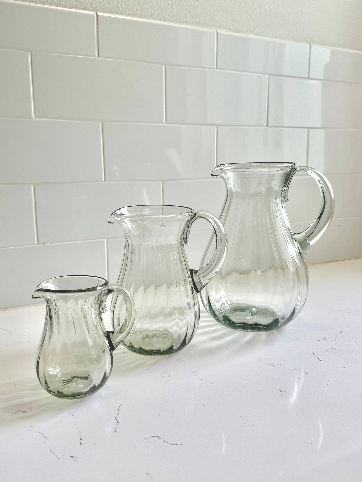 Villa Lua Home - Handblown Fluted Pitcher: Large