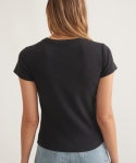 Marine Layer-LEXI RIB SUN-IN CREW TEE/Faded Black