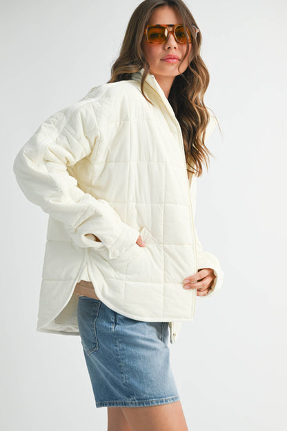 Bebe Puffer Jacket: White
