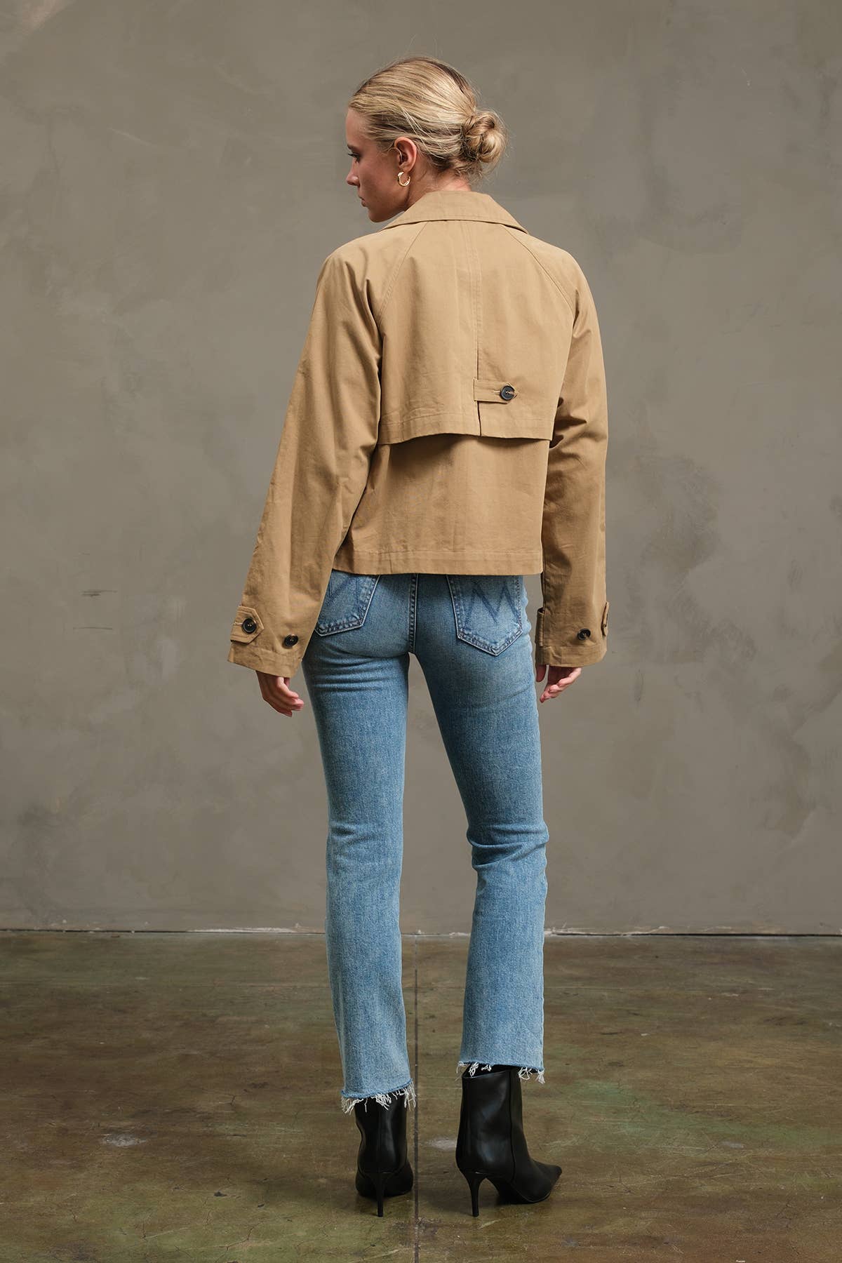 RAISONNEL - Short Double-Breasted Trench Jacket