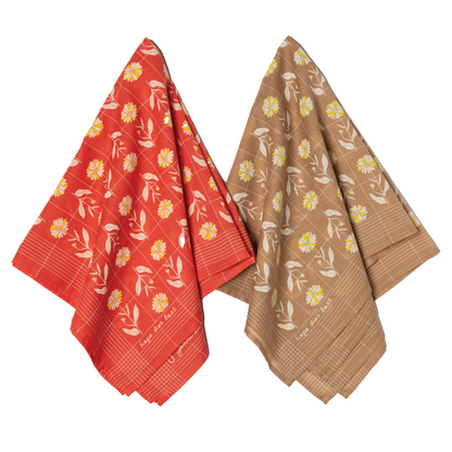 Jenni Earle - Luxury Cotton Voile Bandana –“Hope Dies Last” mantra - poppy