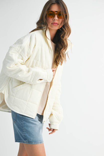 Bebe Puffer Jacket: White