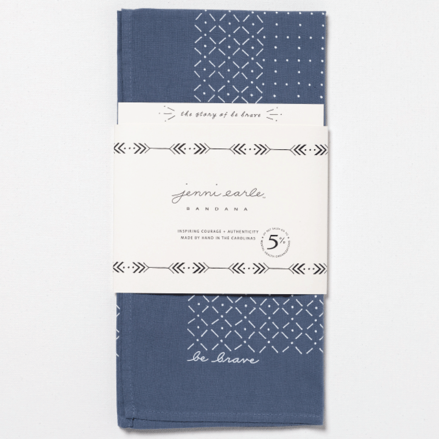 Jenni Earle - “Be Brave” Heritage Bandana – Ethically Made in USA