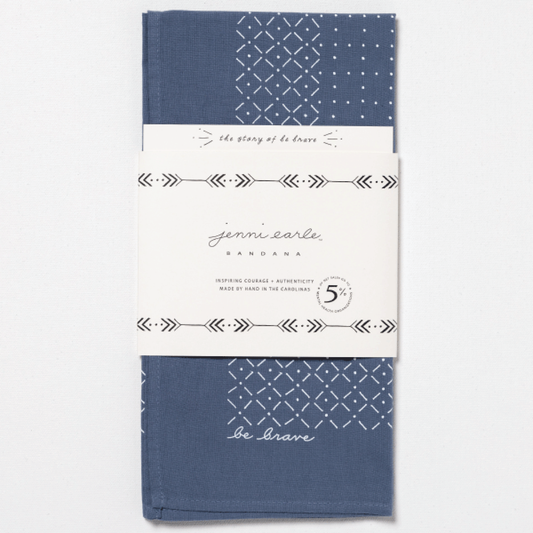 Jenni Earle - “Be Brave” Heritage Bandana – Ethically Made in USA