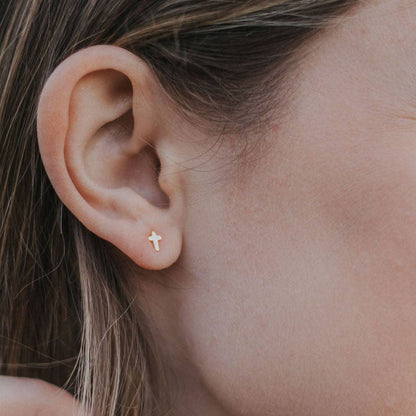 Mauve Jewelry Co. - Cross Studs: Gold