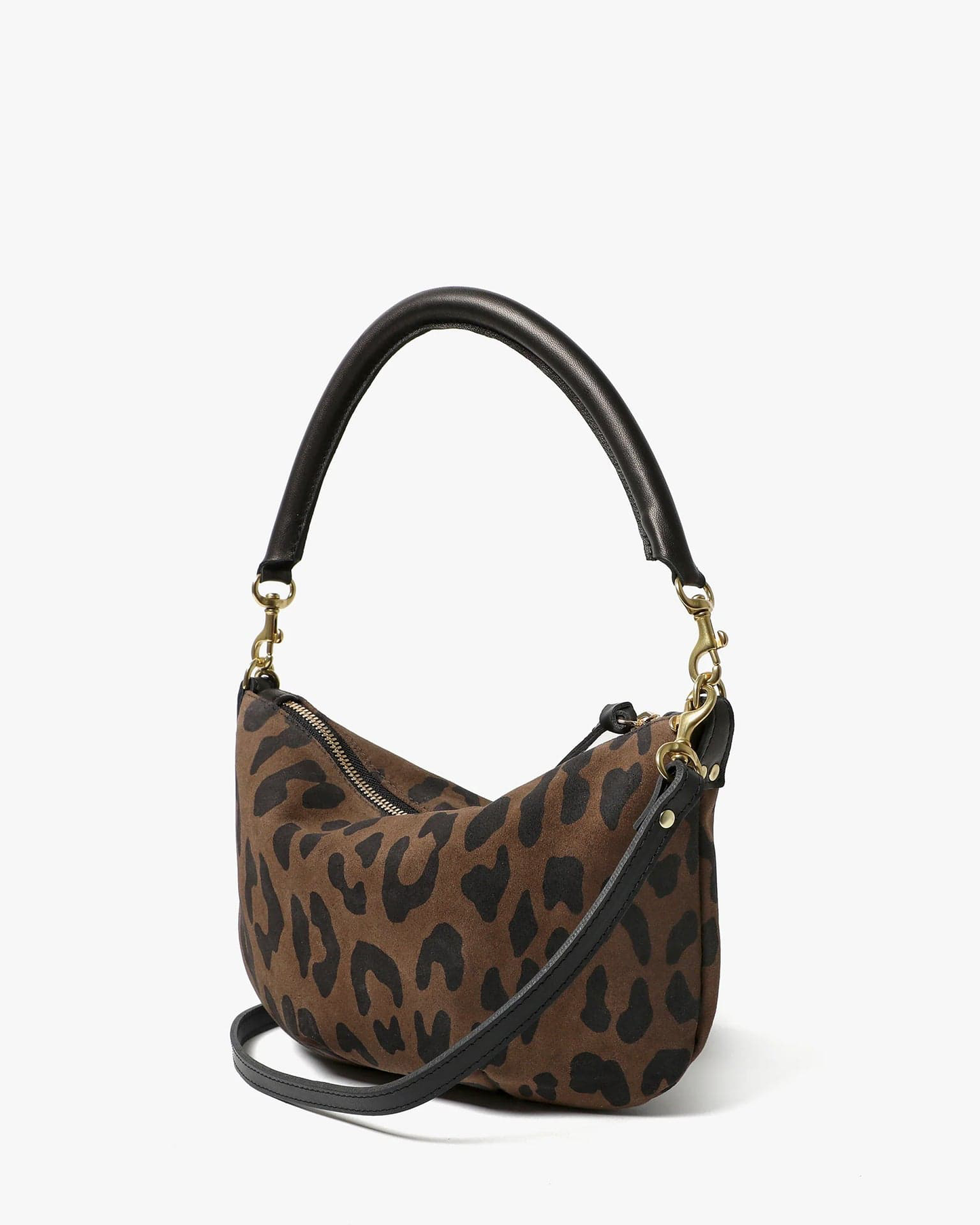 Clare V. Petite Moyen Messenger Cocoa Pablo Cat Suede