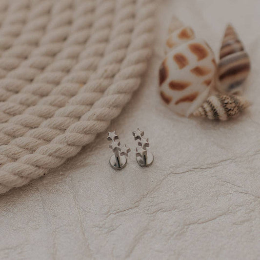 Mauve Jewelry Co. - Constellation Flat Back Studs: Silver
