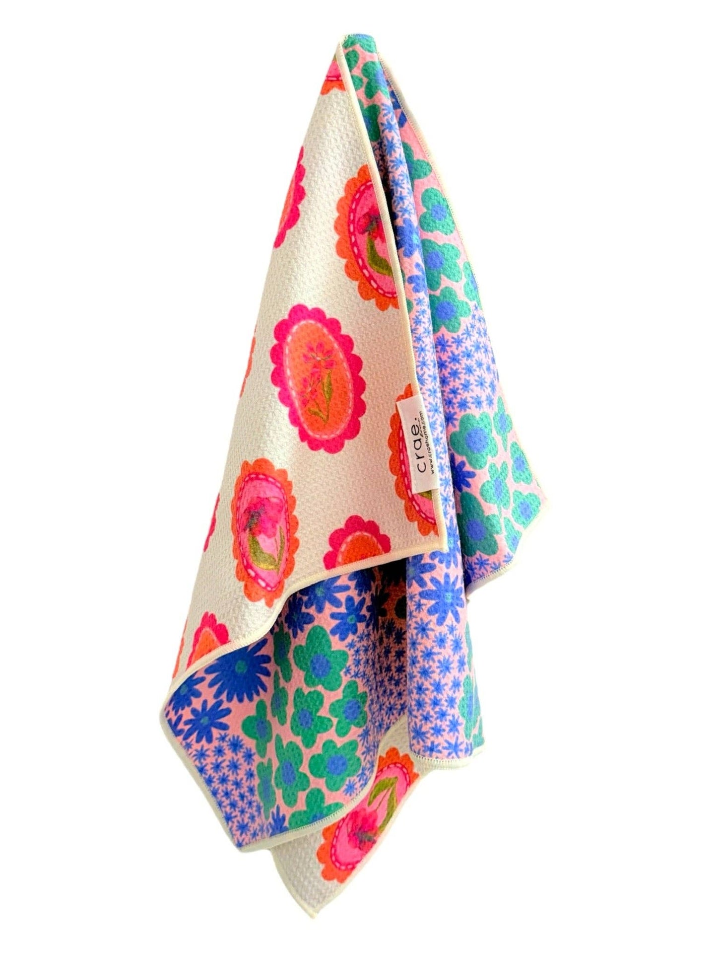 Crae.Home - Marilyn: Reversible Hand Towel: Cream/Purple, 19x29, Hand Towel