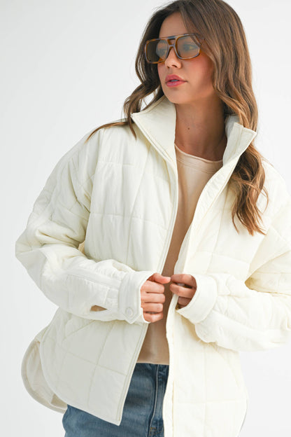 Bebe Puffer Jacket: White
