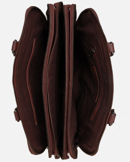 Amsterdam Heritage Leather Belts, Bags, Jackets & Apparel - Blom | Vintage Leather Laptop Bag: Dark Brown, One Size