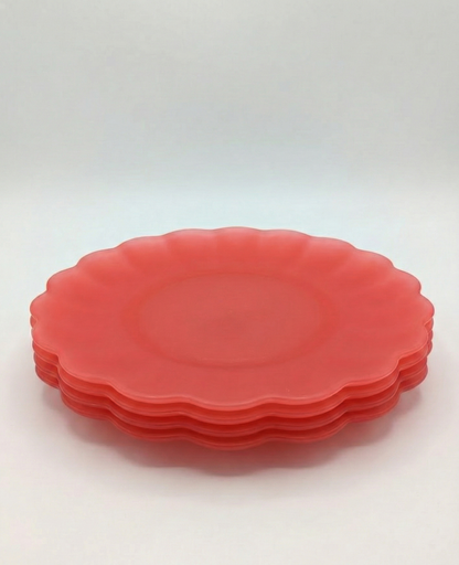 Abode Homewares by TarHong - Scallop Petal PP Pink 12 PC Dinnerware Set Dishwasher Safe