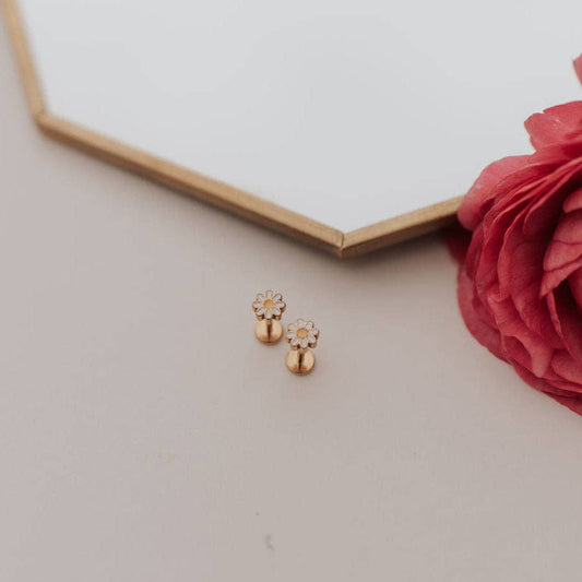 Mauve Jewelry Co. - Carolina Daisy Flat Back Studs: Gold
