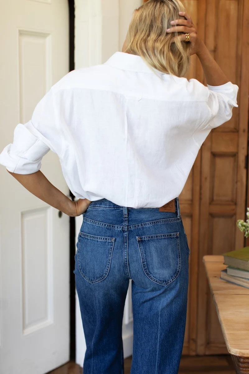 Emerson Fry-Ryan Shirt - White Linen Shell Embroidery