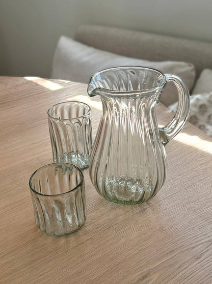Villa Lua Home - Handblown Fluted Pitcher: Large