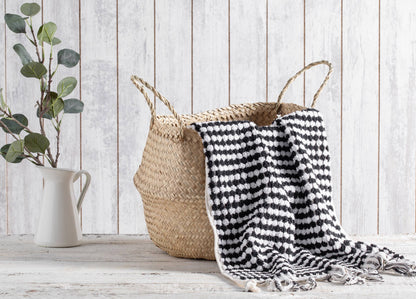 Kikoya - Pompom Turkish Cotton Hand Towel: Blue