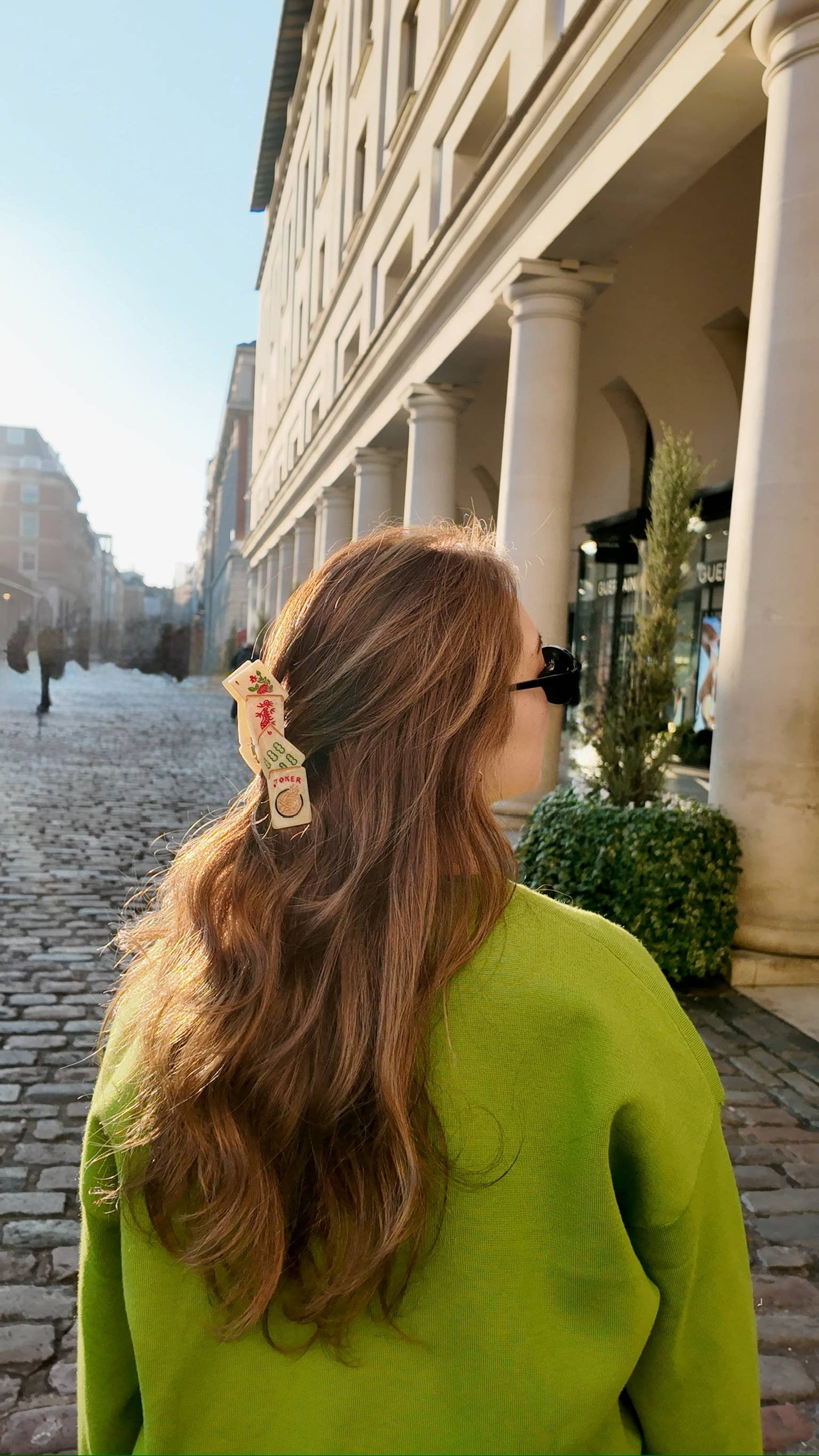 Solar Eclipse - Hand-painted Mahjong Claw Hair Clip | Eco-Friendly