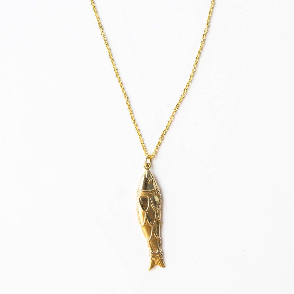 INK + ALLOY - Sally Fish Dimensional Necklace Brass