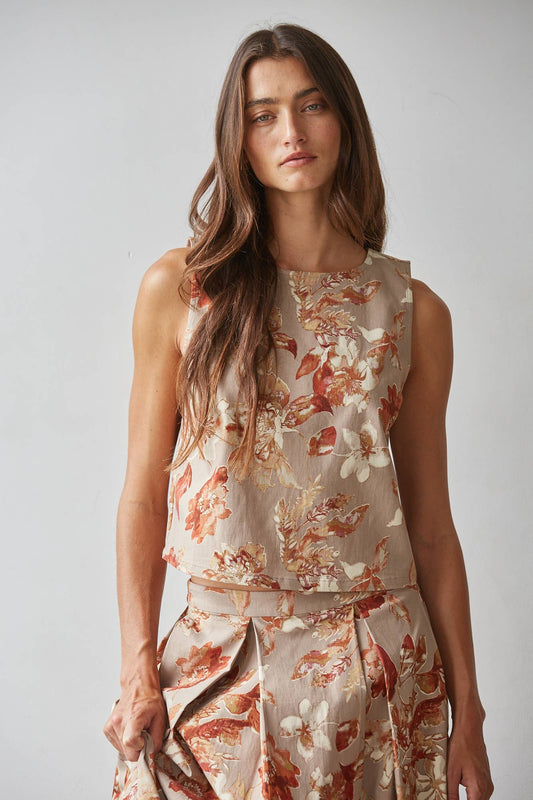 By Together - Floral Print Sleeveless Blouse