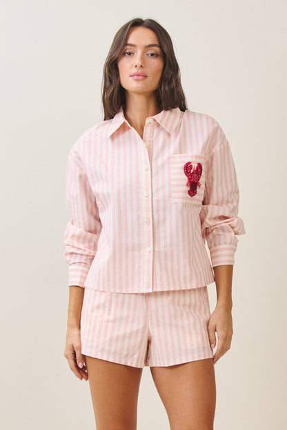 Able -Beaded lobster stripe shirt