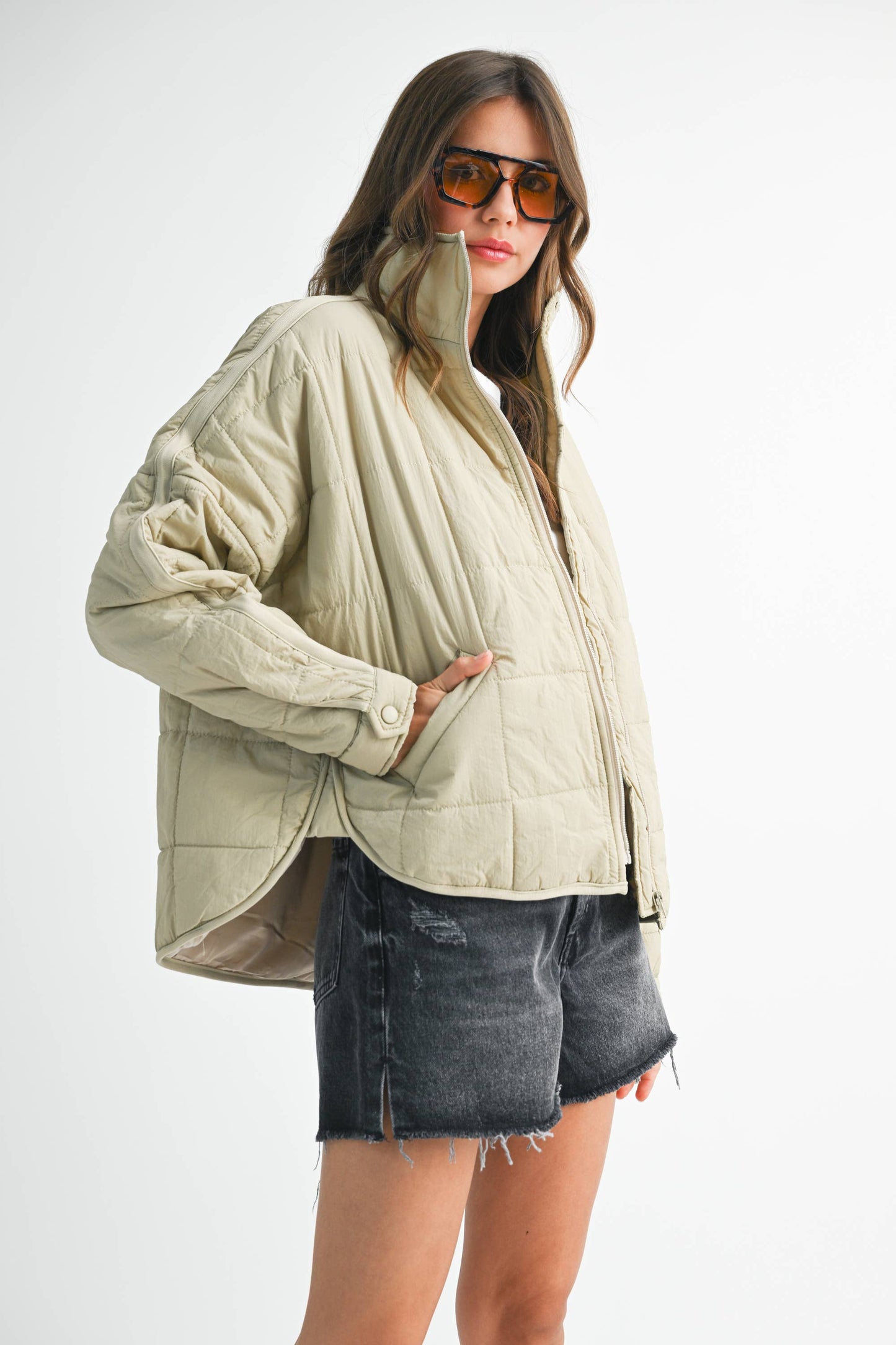 Bebe Puffer Jacket: White
