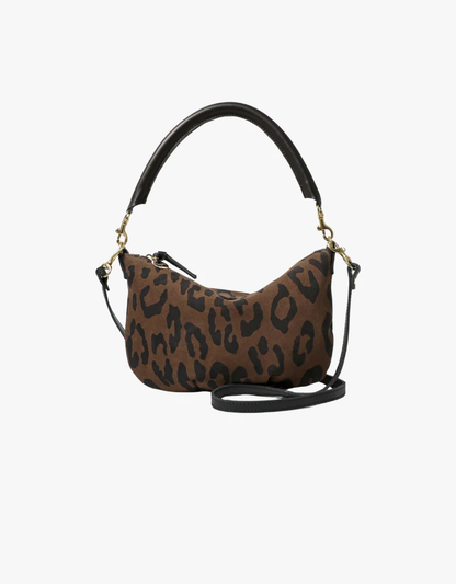Clare V. Petite Moyen Messenger Cocoa Pablo Cat Suede