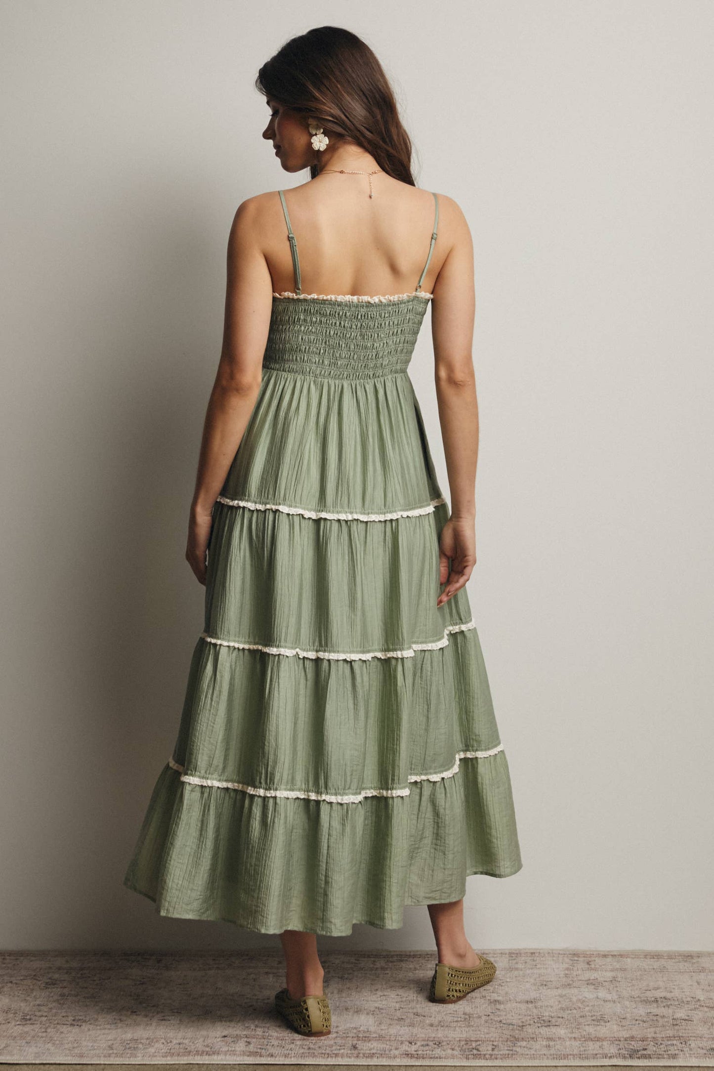 Forte - Smocked Tiered Maxi Dress, Periwinkle, Contemporary