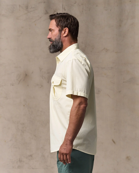 Filson-Washed Short Sleeve Feather Cloth-Ivory