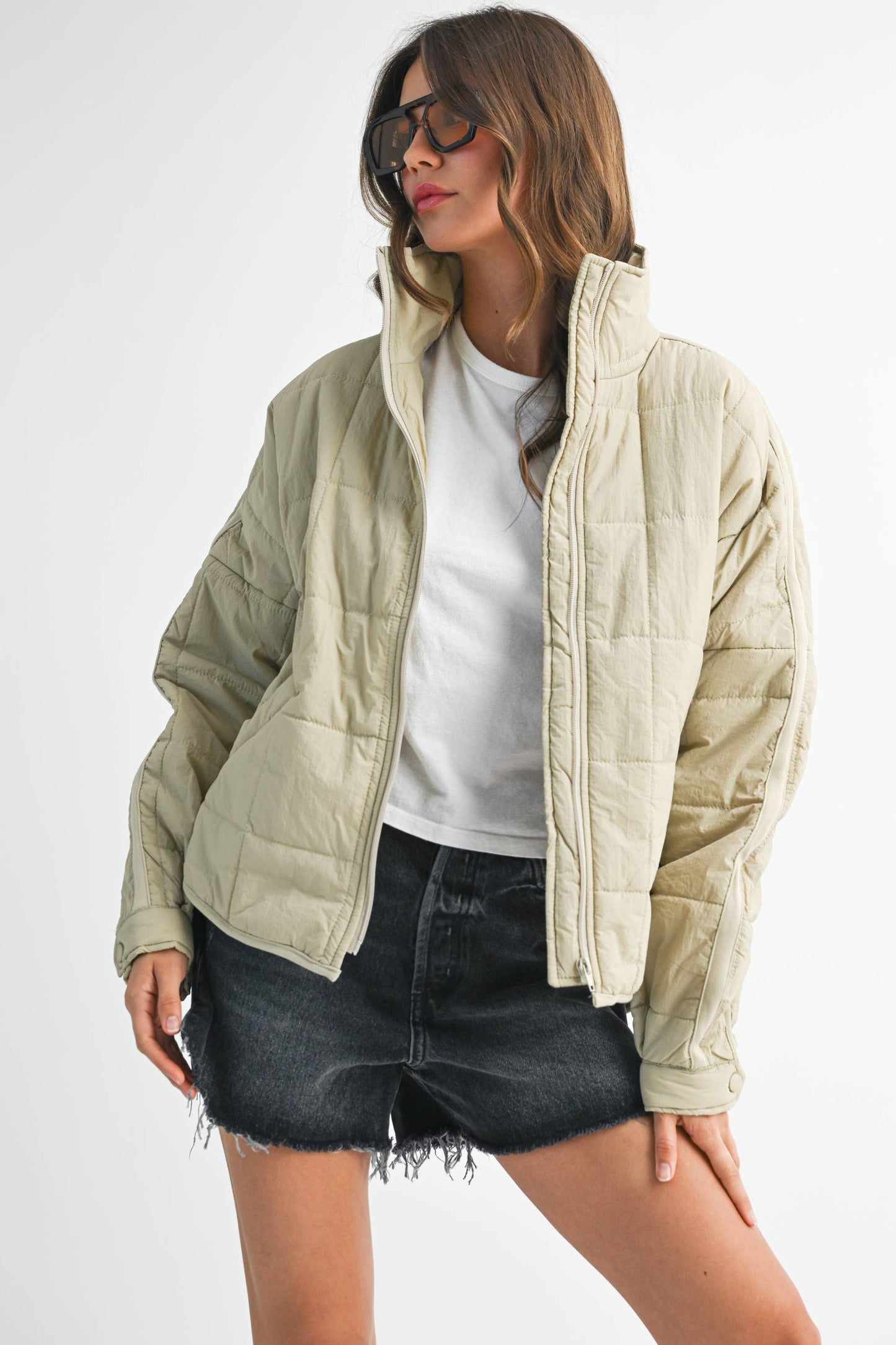 Bebe Puffer Jacket: White