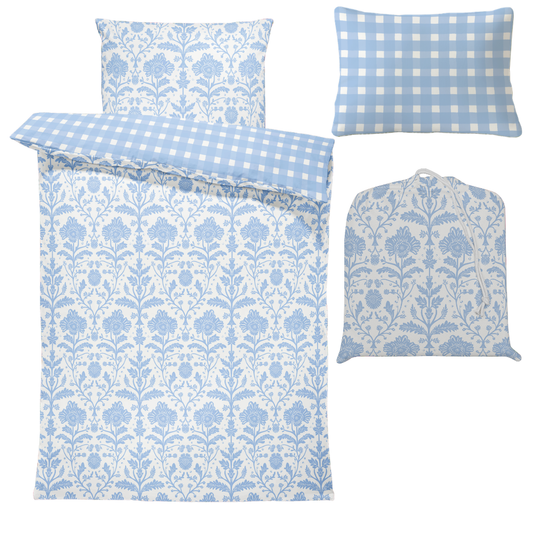 Loom & Cloth - Delia Blue Twin Duvet Cover Set