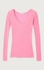 American Vintage-WOMEN'S T-SHIRT MASSACHUSETTS- FLUORESCENT PETUNIA