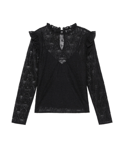 Nation Cara Lace Top Jet Black