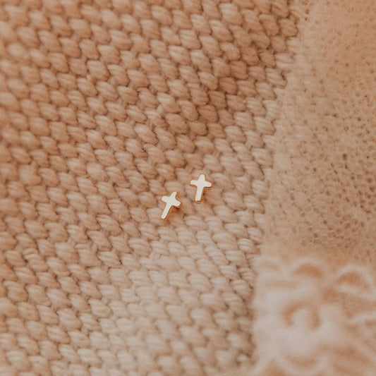 Mauve Jewelry Co. - Cross Studs: Gold