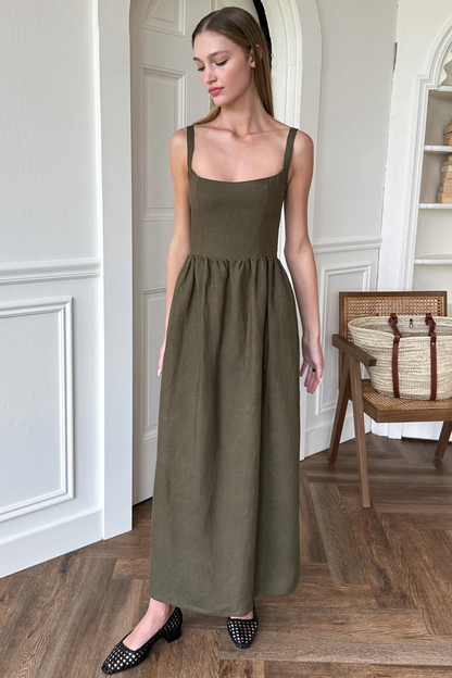 Emerson Fry Jour Maxi Dress Martini Olive