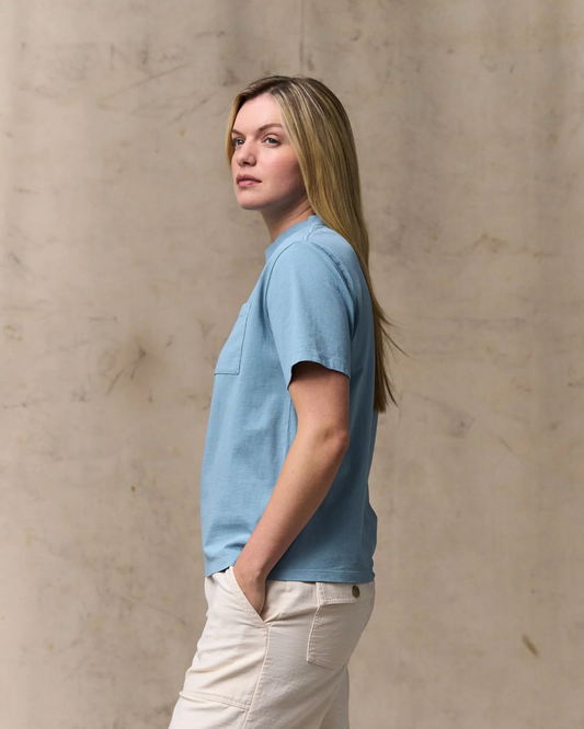 Filson-Women's S/S POCKET T-SHIRT-Light Blue