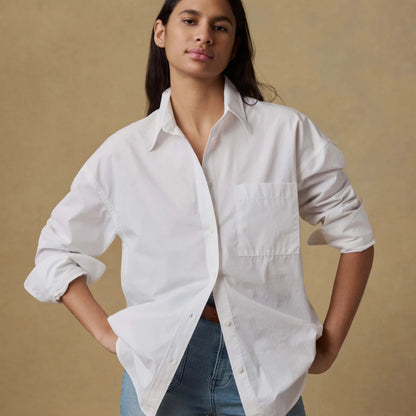 Faherty-Coastal Poplin Relaxed Shirt - White