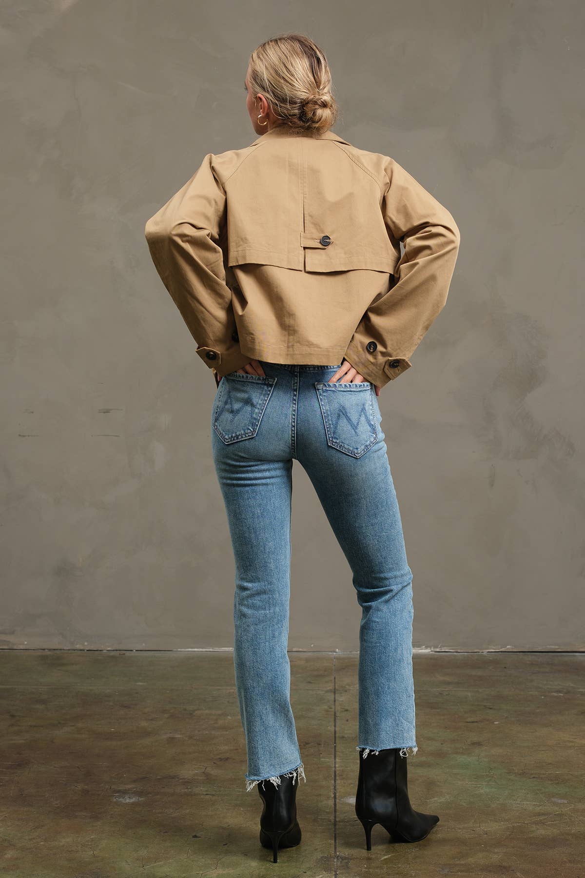 RAISONNEL - Short Double-Breasted Trench Jacket