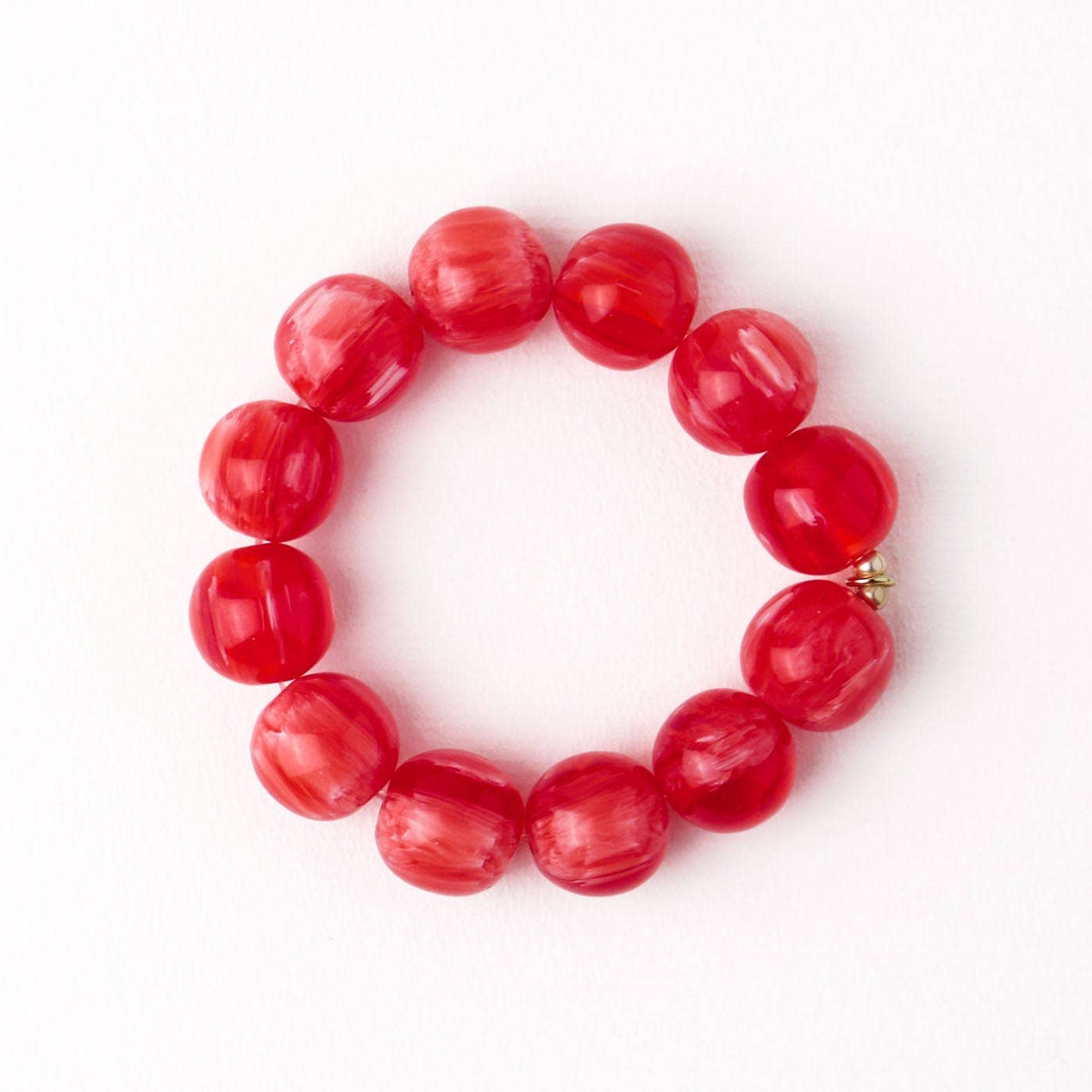 INK + ALLOY - Cece Large Resin Bead Bracelet Red Wholesale