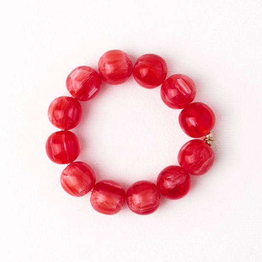 INK + ALLOY - Cece Large Resin Bead Bracelet Red Wholesale