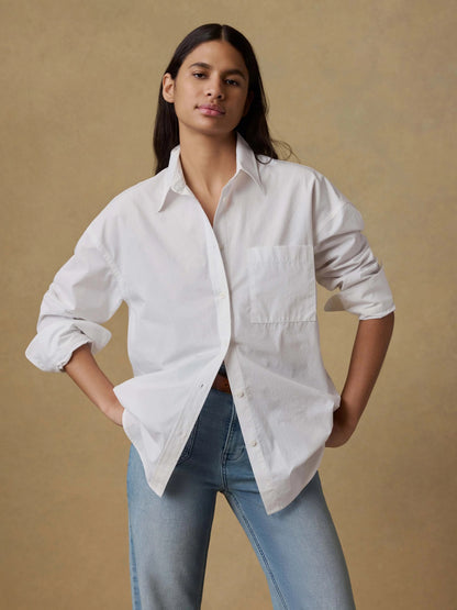 Faherty-Coastal Poplin Relaxed Shirt - White
