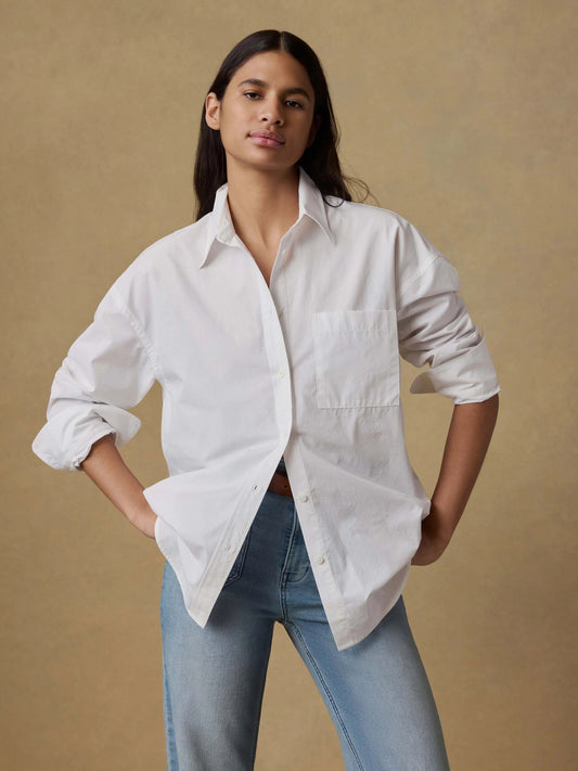 Faherty-Coastal Poplin Relaxed Shirt - White