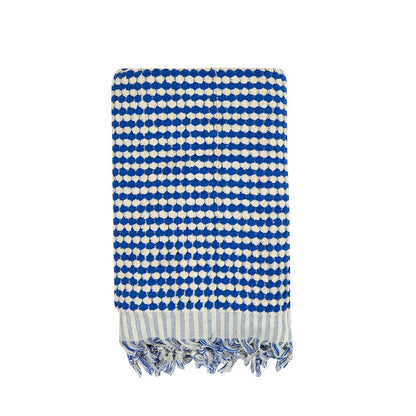 Kikoya - Pompom Bubble Turkish Cotton Bath Towel: Blue