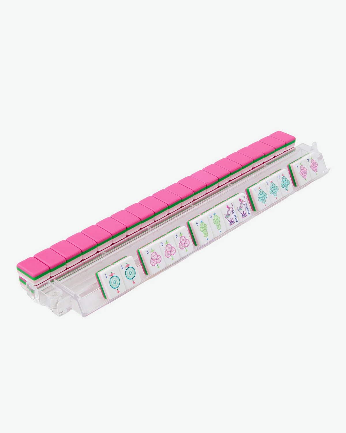 Mahjong Acrylic Rack and Pusher Set Hot Pink